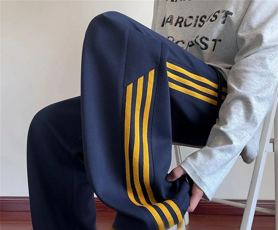 Men's Straight Leg Casual Sweatpants Elastic Waist Midweight Comfortable Fit Trousers for Daily Wear