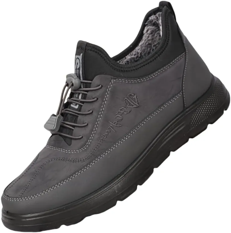 Men's Winter Warm Fleece-Lined Sneakers Waterproof, Mens Winter Boots Shoes Non-Slip Casual Sneakers