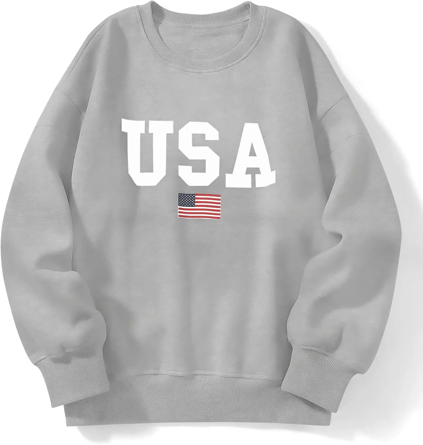 Micoson Women's Oversized Graphic Letter Print Sweatshirts Crewneck Fleece Pullover Tops Fall Winter Fashion Clothes 2024