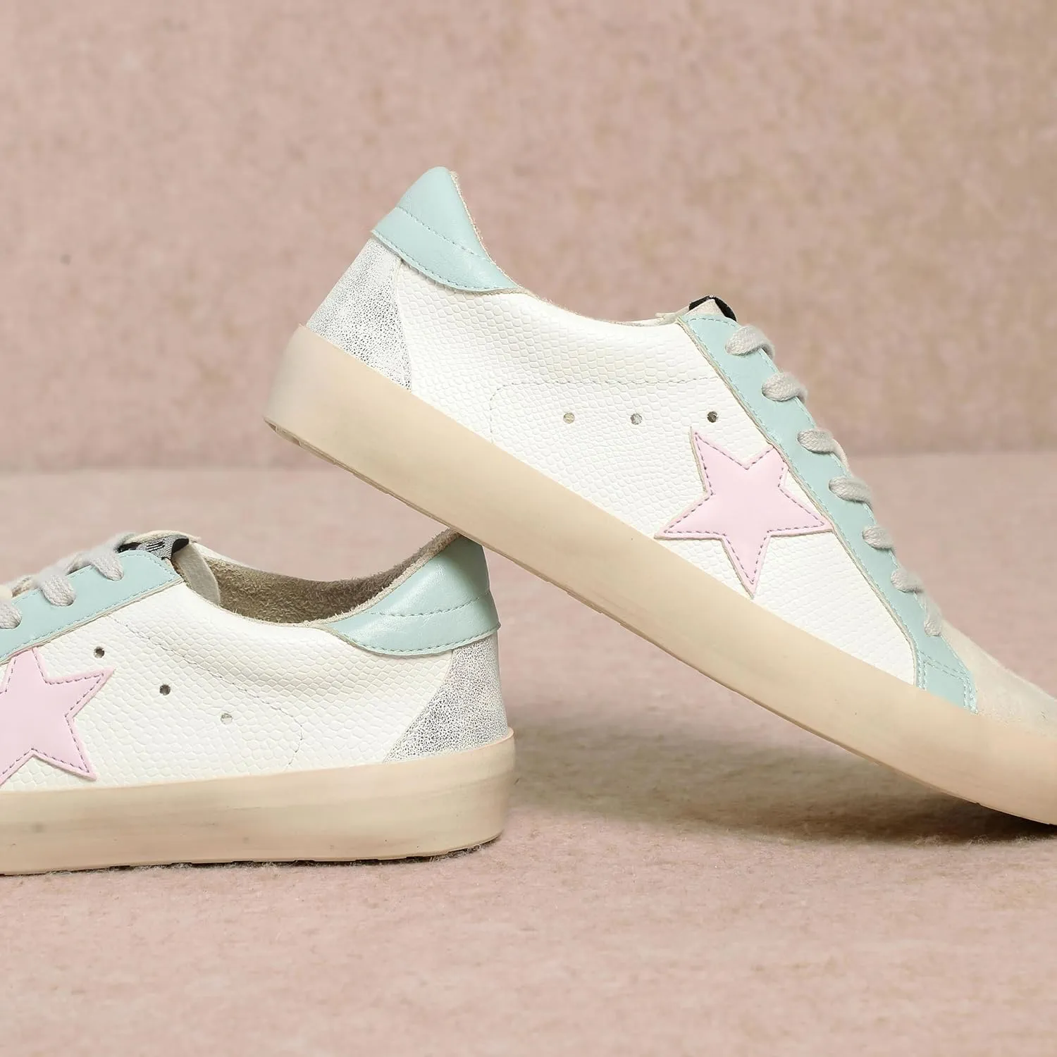 Mi.iM Sofia Rubber Sole Lace-up Low Top Star Sneakers