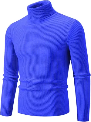 Muscularfit Casual Work Sweaters for Men Long Sleeve Slim Fit Knitted Pullover Thermal Warm Turtleneck Winter Loose Pullover