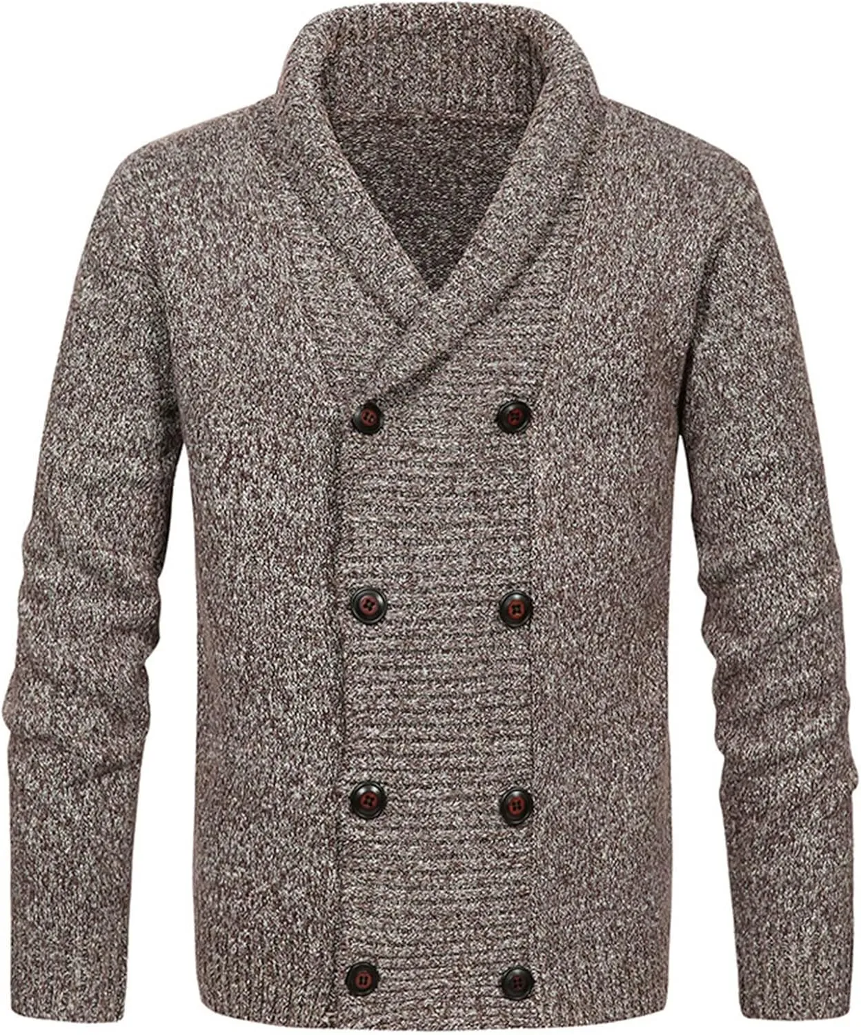 Muscularfit Mens Cardigan Sweaters Big and Tall Long Sleeve Double Breasted Casual Sweater Fashion Vintage Winter Jacket Coat