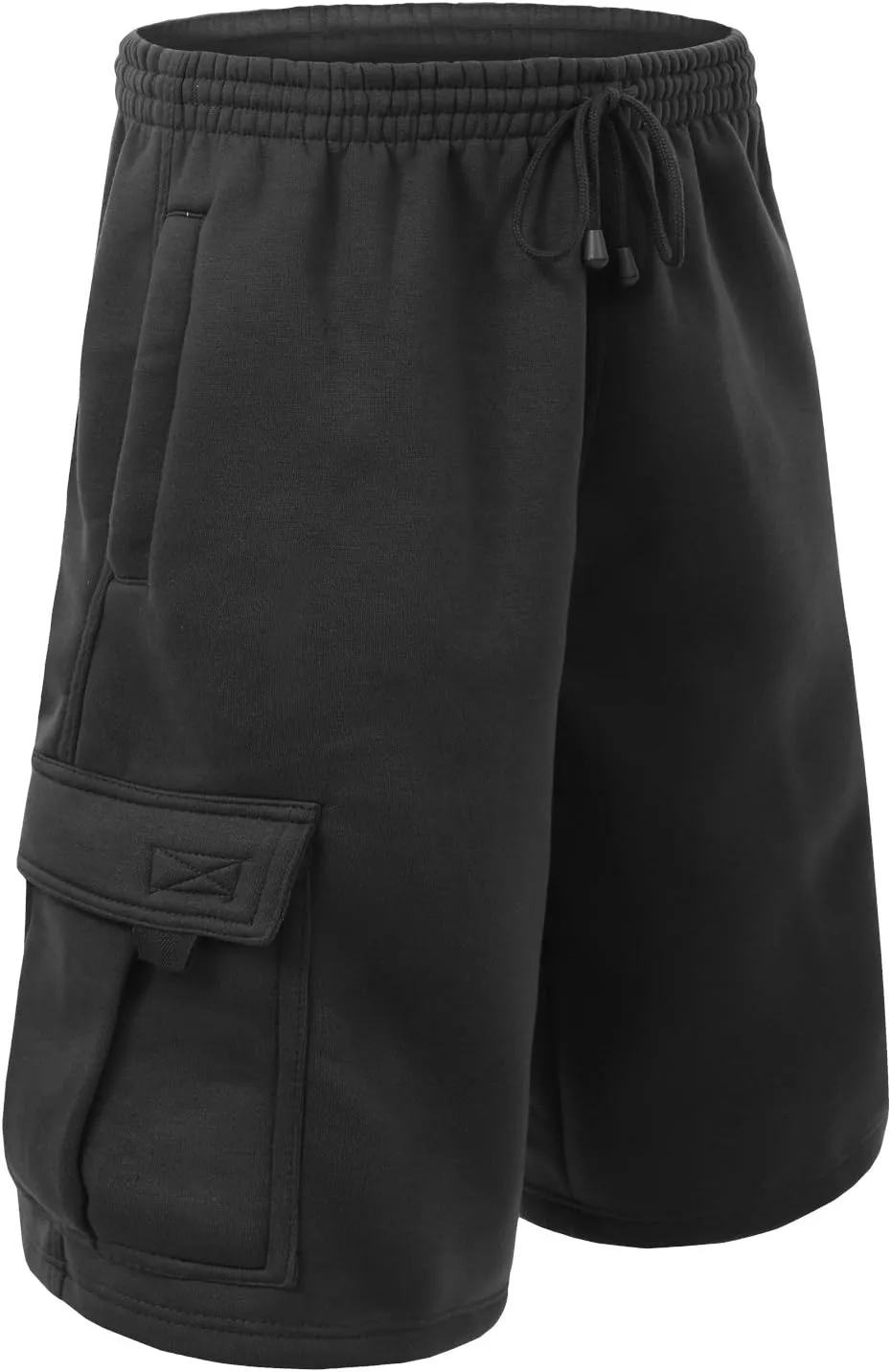 NE PEOPLE Mens Active Comfy Workout Gym Elastic Drawstring Fleece Cargo Sweat Shorts (M-7XL)