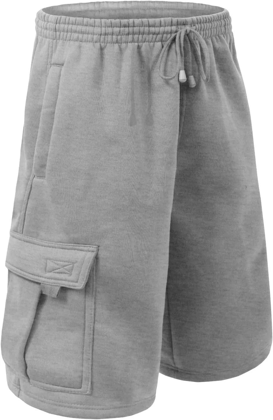 NE PEOPLE Mens Active Comfy Workout Gym Elastic Drawstring Fleece Cargo Sweat Shorts (M-7XL)