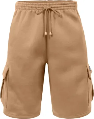 NE PEOPLE Mens Active Comfy Workout Gym Elastic Drawstring Fleece Cargo Sweat Shorts (M-7XL)