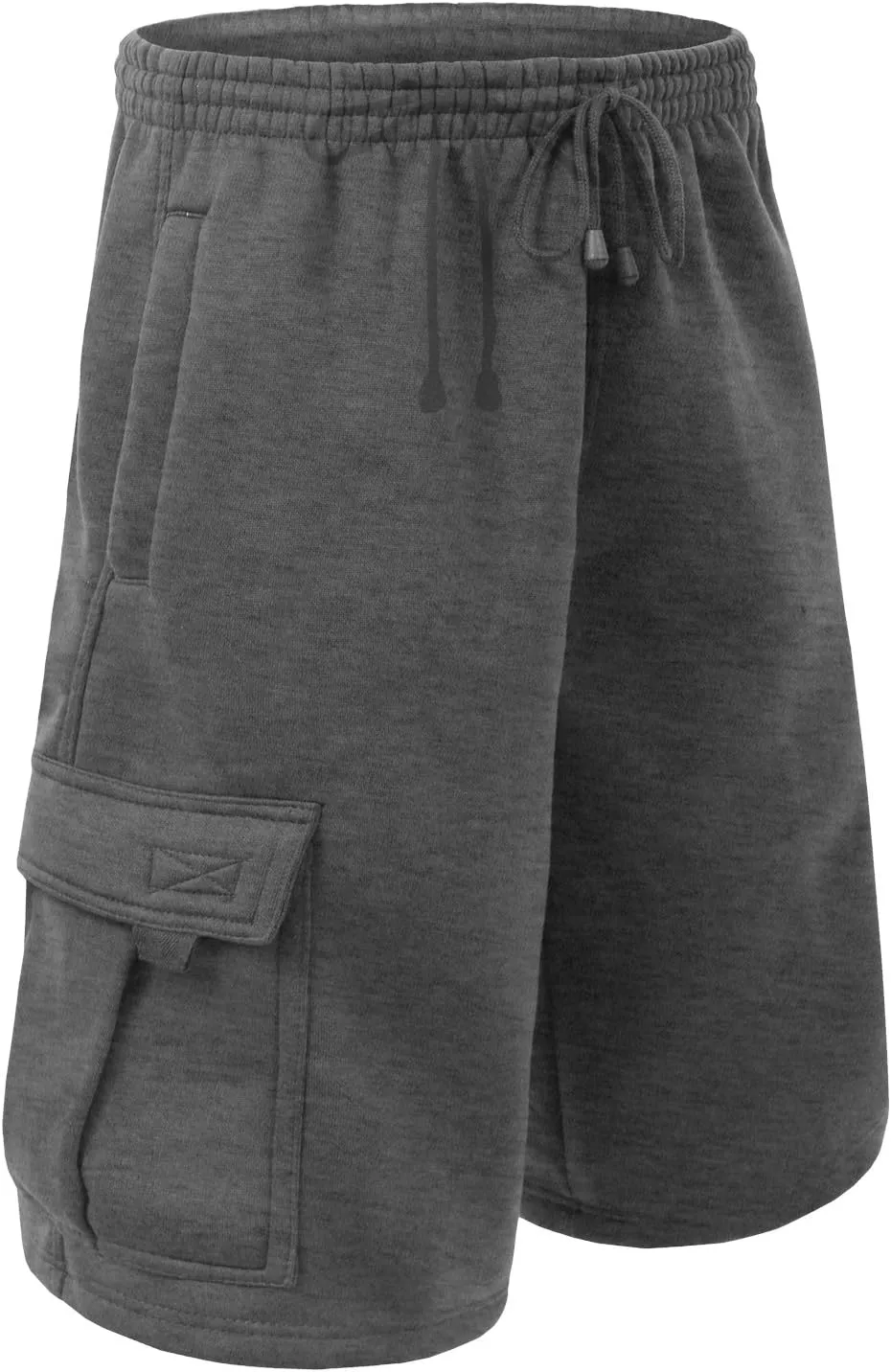 NE PEOPLE Mens Active Comfy Workout Gym Elastic Drawstring Fleece Cargo Sweat Shorts (M-7XL)