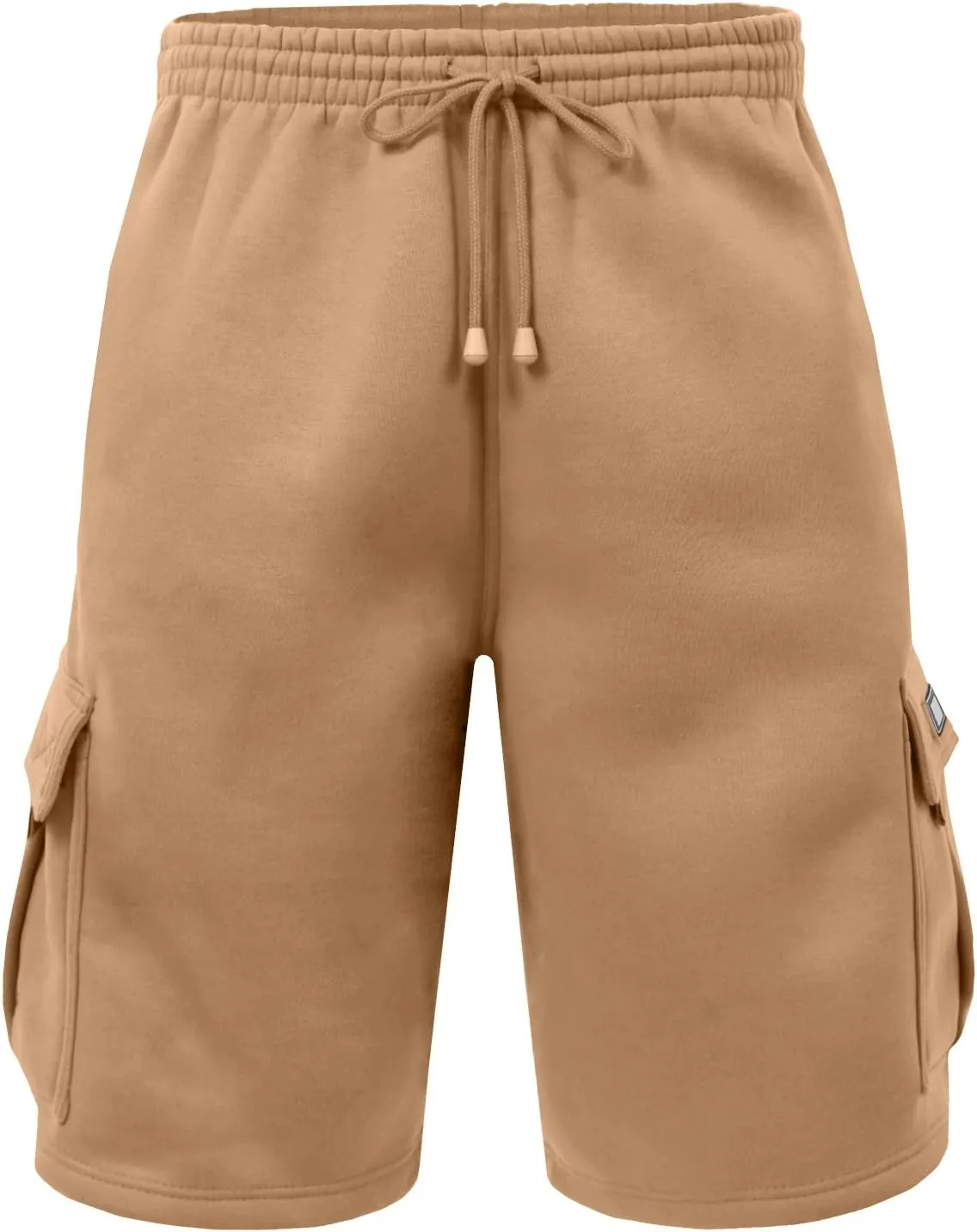 NE PEOPLE Mens Active Comfy Workout Gym Elastic Drawstring Fleece Cargo Sweat Shorts (M-7XL)