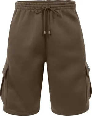 NE PEOPLE Mens Active Comfy Workout Gym Elastic Drawstring Fleece Cargo Sweat Shorts (M-7XL)