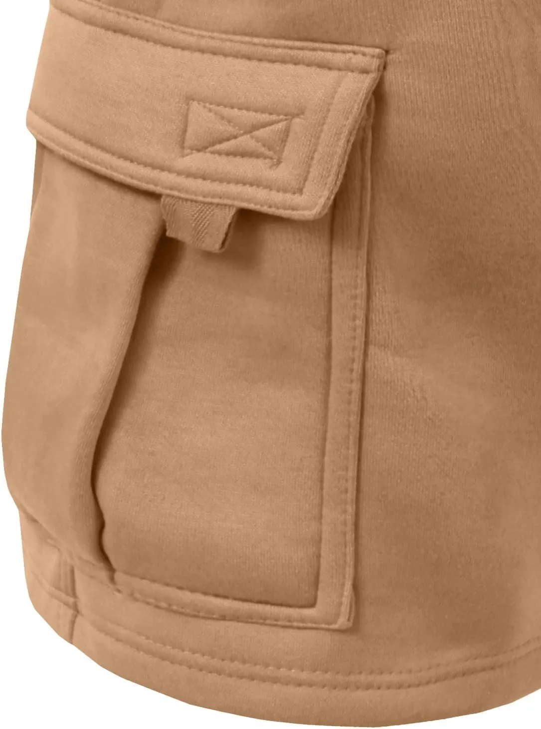 NE PEOPLE Mens Active Comfy Workout Gym Elastic Drawstring Fleece Cargo Sweat Shorts (M-7XL)
