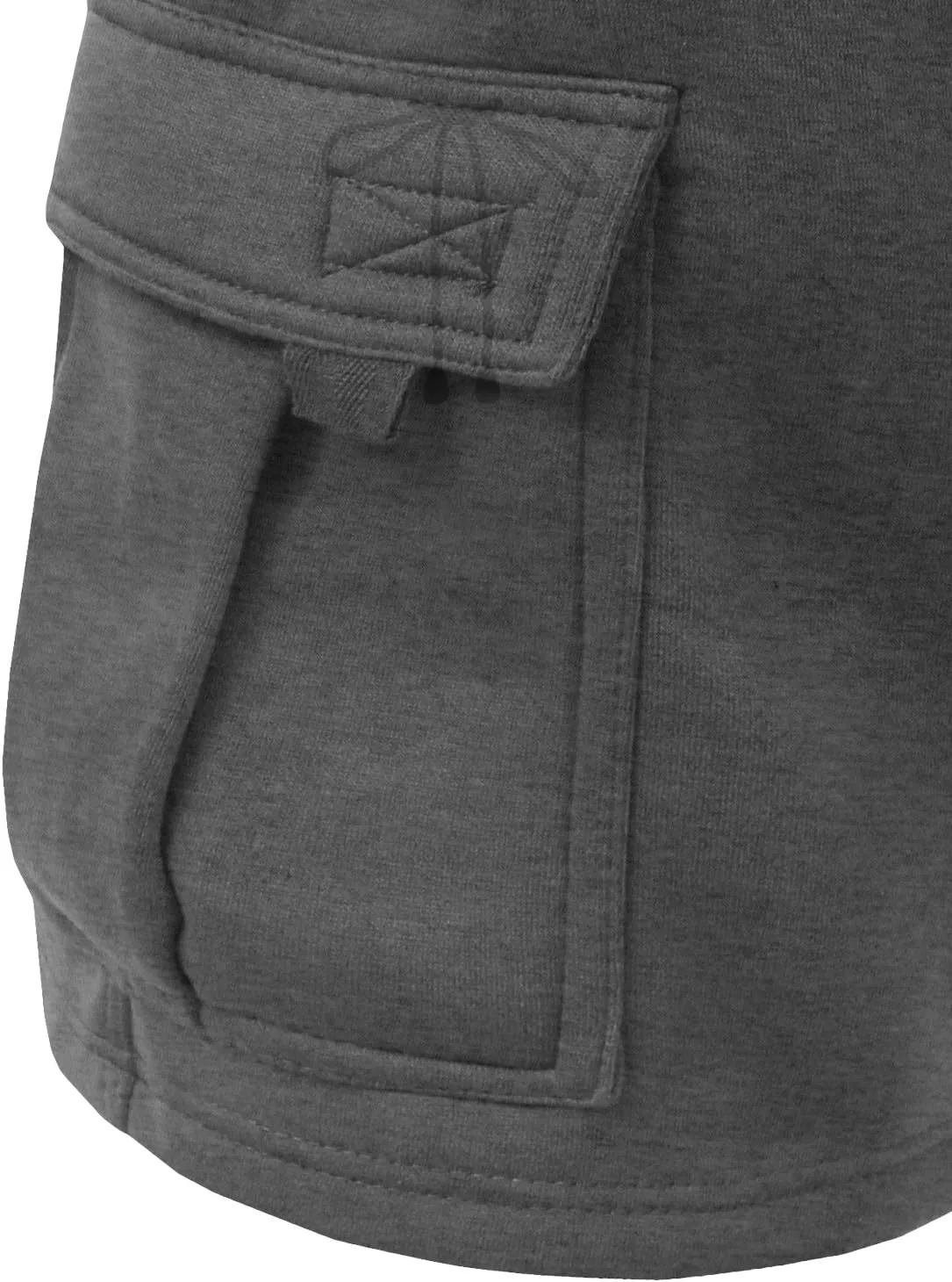 NE PEOPLE Mens Active Comfy Workout Gym Elastic Drawstring Fleece Cargo Sweat Shorts (M-7XL)