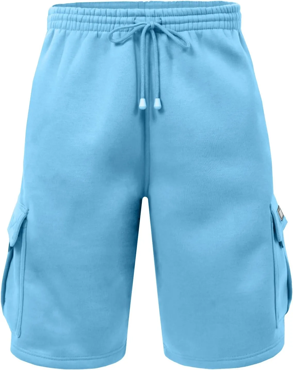 NE PEOPLE Mens Active Comfy Workout Gym Elastic Drawstring Fleece Cargo Sweat Shorts (M-7XL)