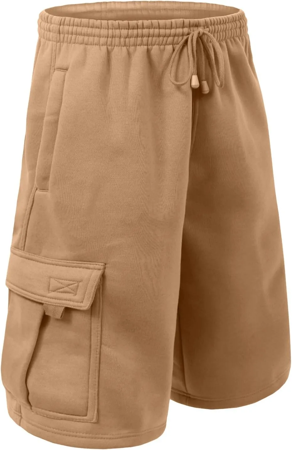 NE PEOPLE Mens Active Comfy Workout Gym Elastic Drawstring Fleece Cargo Sweat Shorts (M-7XL)