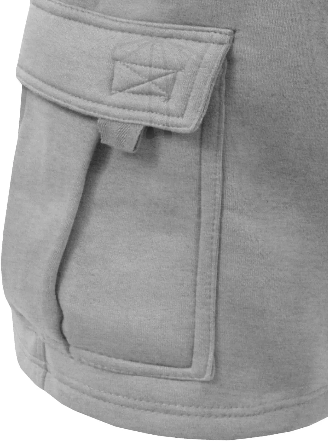 NE PEOPLE Mens Active Comfy Workout Gym Elastic Drawstring Fleece Cargo Sweat Shorts (M-7XL)