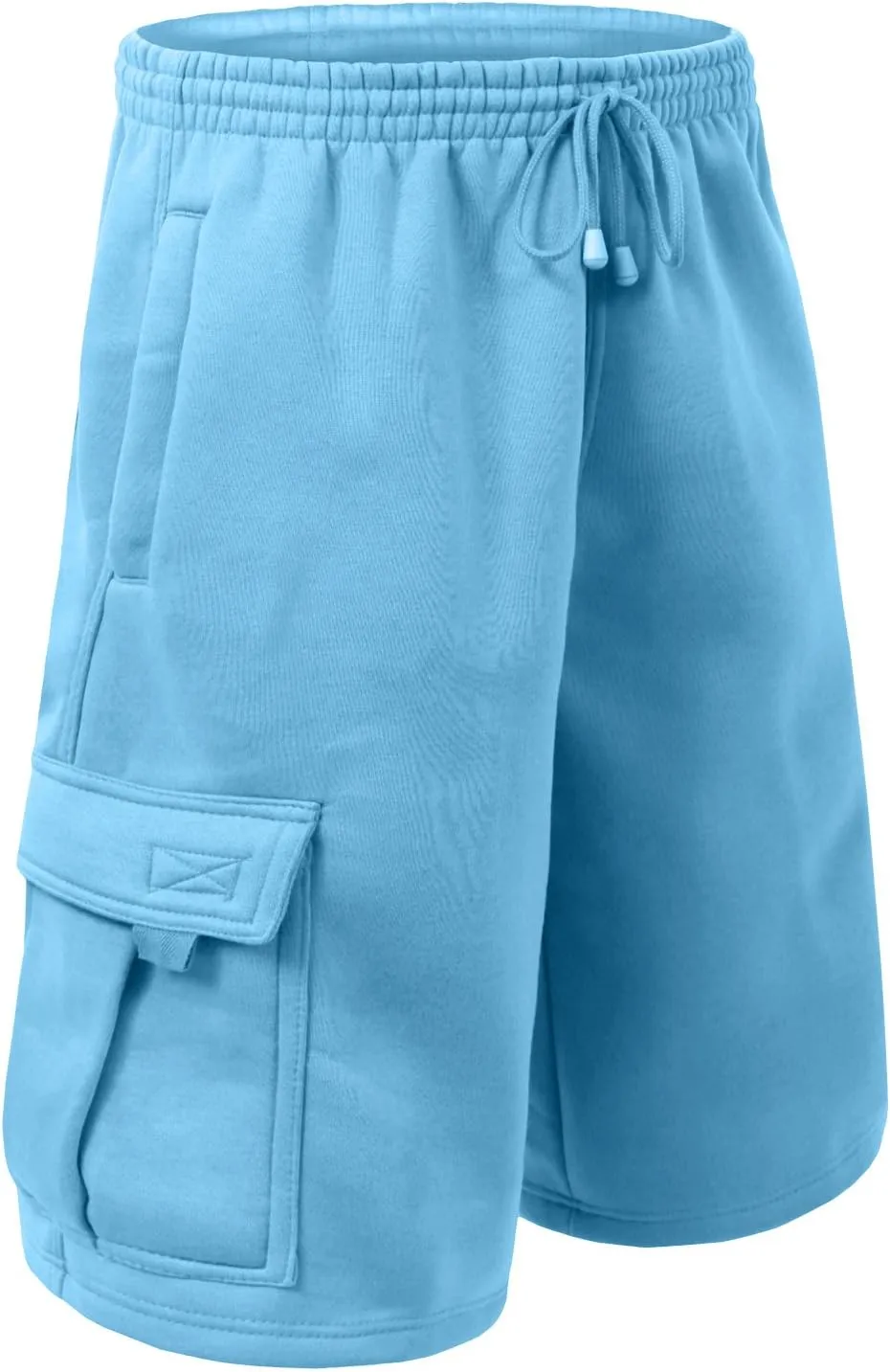 NE PEOPLE Mens Active Comfy Workout Gym Elastic Drawstring Fleece Cargo Sweat Shorts (M-7XL)