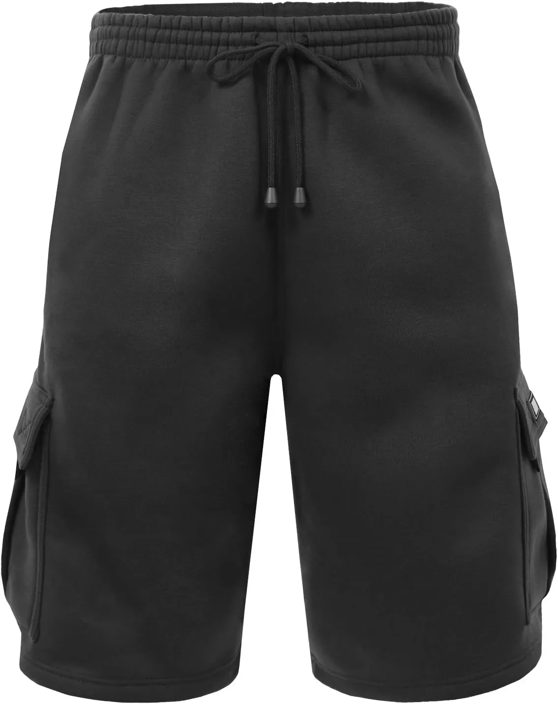 NE PEOPLE Mens Active Comfy Workout Gym Elastic Drawstring Fleece Cargo Sweat Shorts (M-7XL)