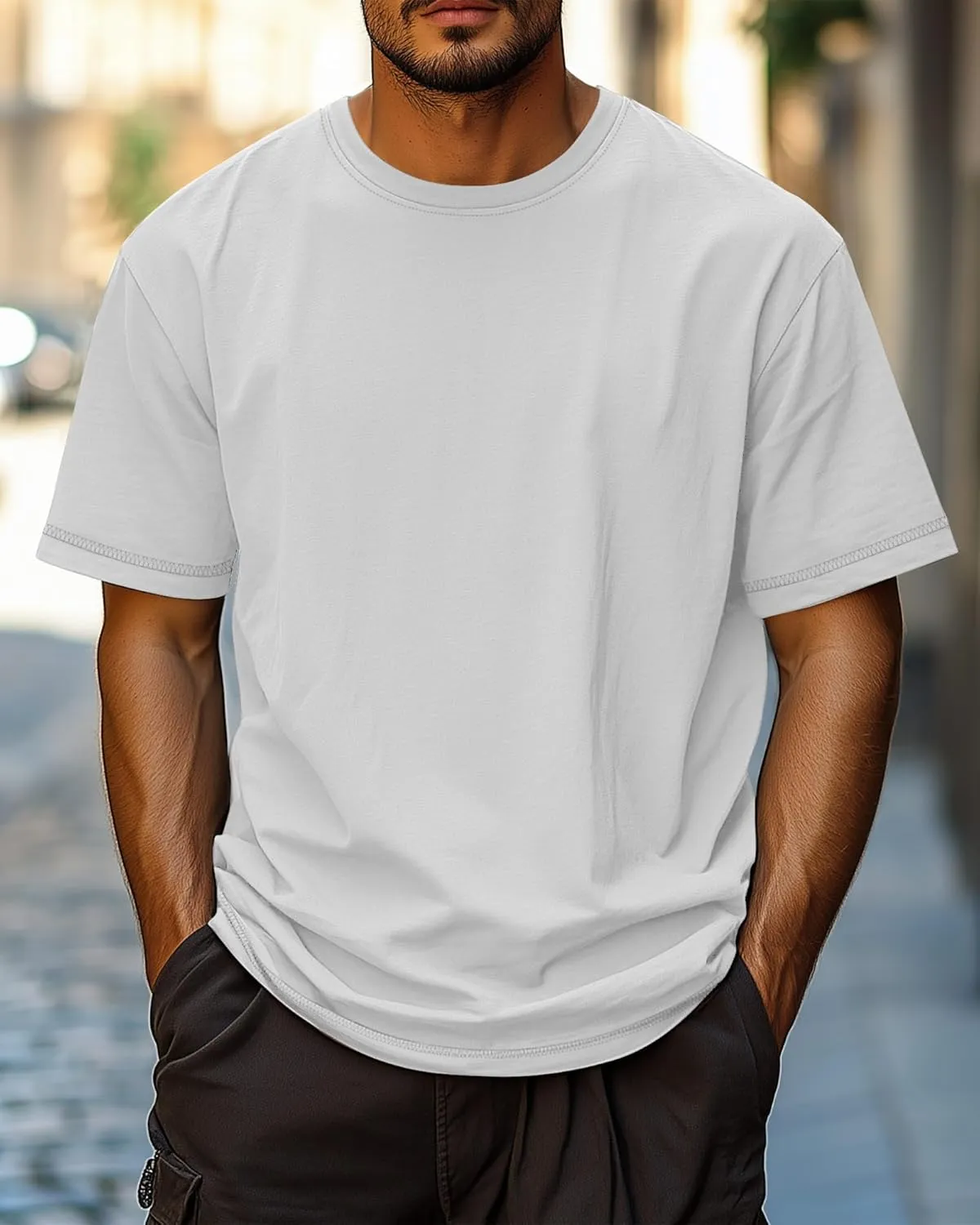 Neer 3 Pack Big and Tall Shirts for Men L-5XL, Oversized Cotton Crewneck Tops Loose Casual Large T-Shirts Summer Basic Tee