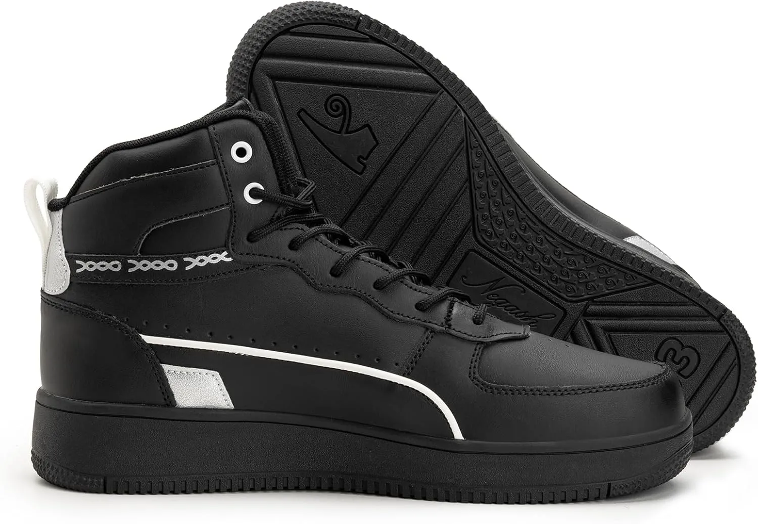 Negash High Top Sneakers for Men - Fashionable and Durable Mens Casual High-Top Sneakers with Premium Leather, Ankle Support for On & Off