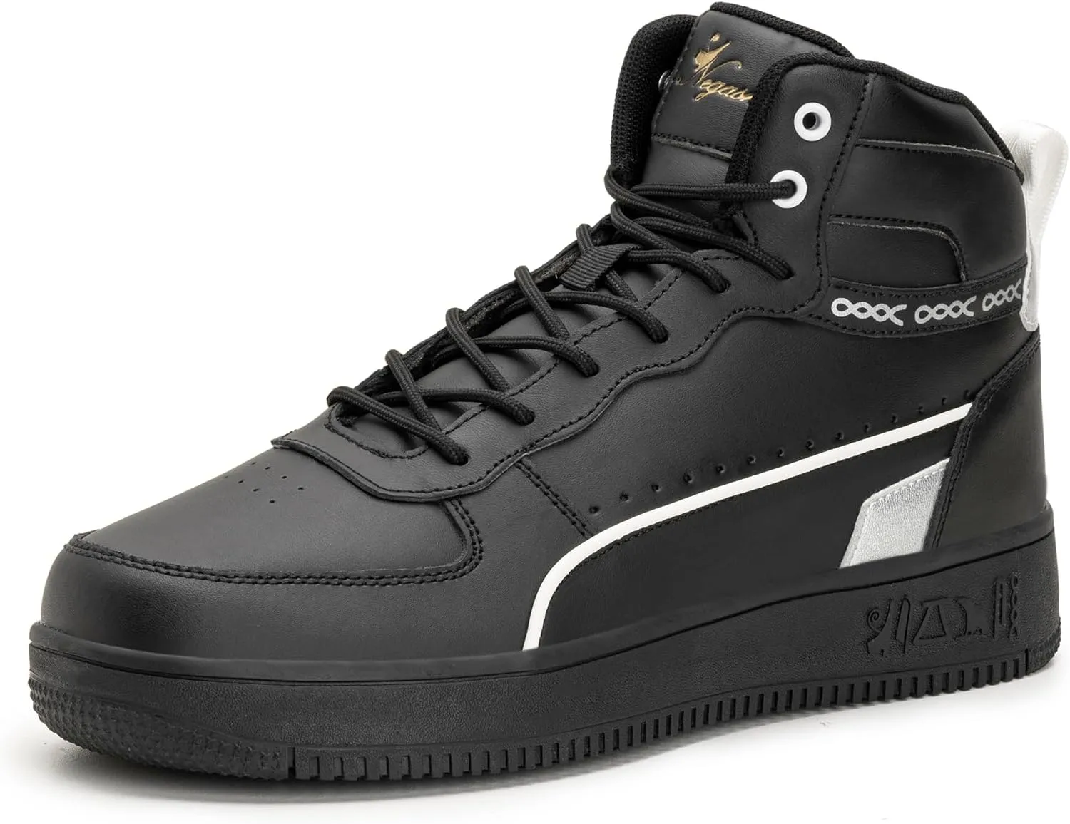 Negash High Top Sneakers for Men - Fashionable and Durable Mens Casual High-Top Sneakers with Premium Leather, Ankle Support for On & Off