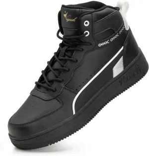 Negash High Top Sneakers for Men - Fashionable and Durable Mens Casual High-Top Sneakers with Premium Leather, Ankle Support for On & Off