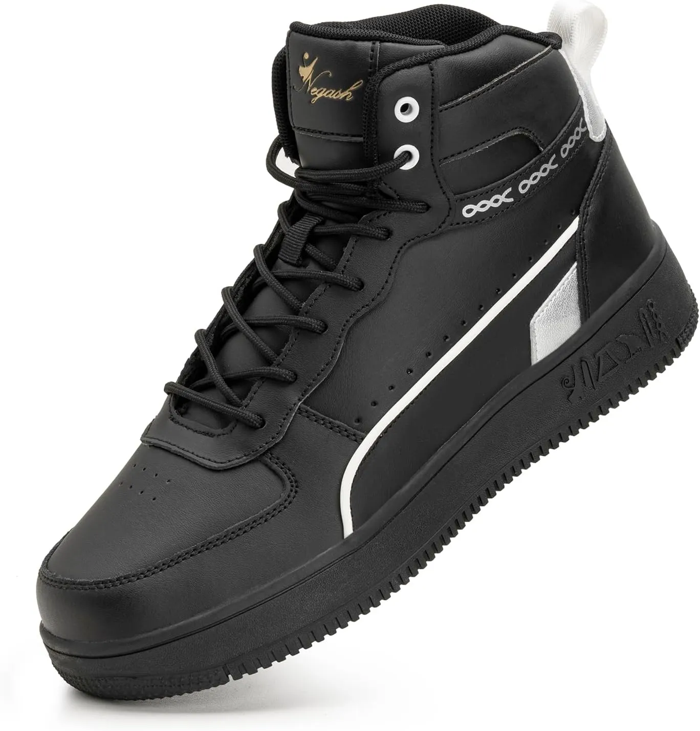 Negash High Top Sneakers for Men - Fashionable and Durable Mens Casual High-Top Sneakers with Premium Leather, Ankle Support for On & Off