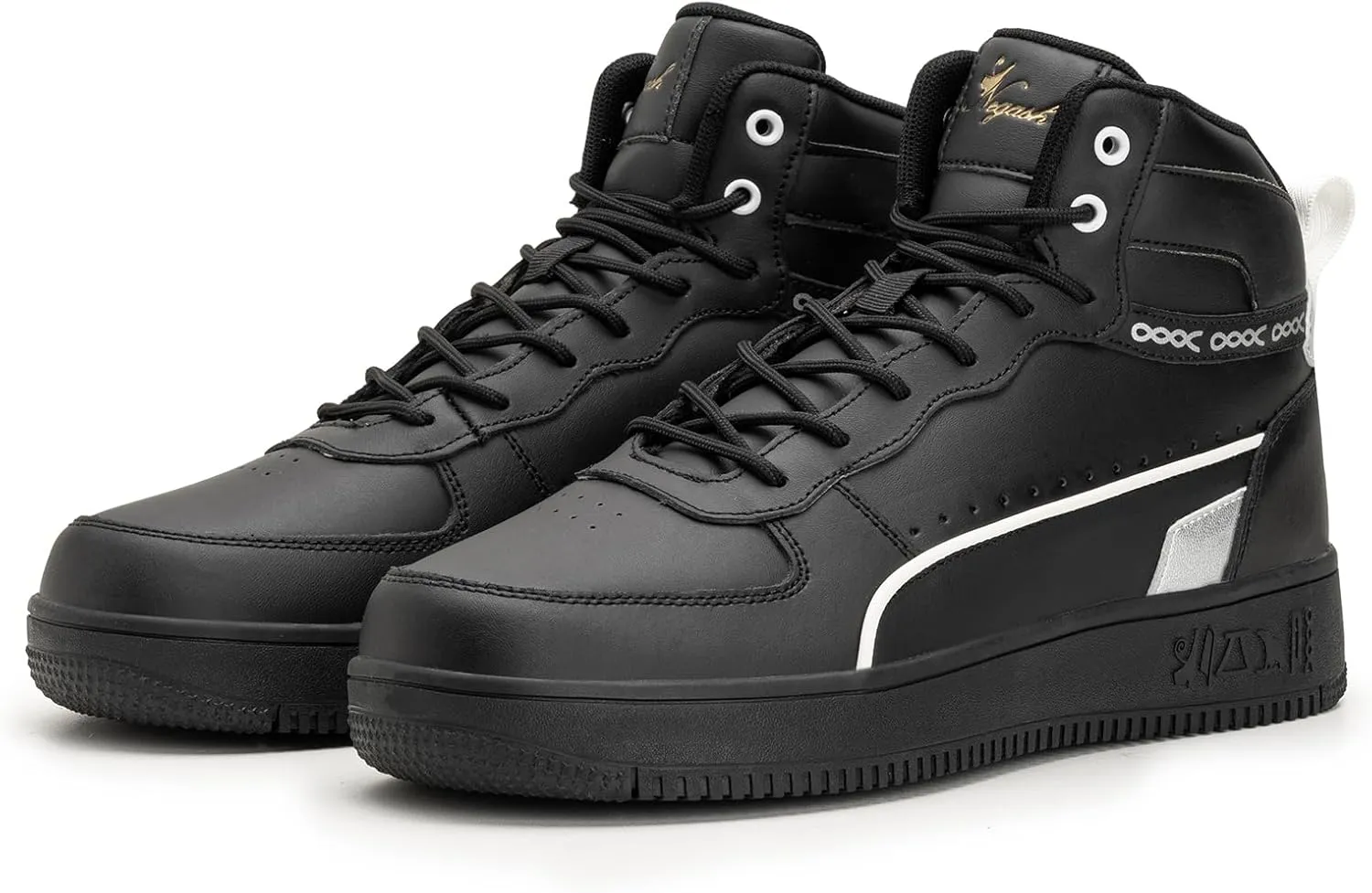 Negash High Top Sneakers for Men - Fashionable and Durable Mens Casual High-Top Sneakers with Premium Leather, Ankle Support for On & Off