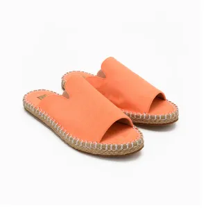 NEON OPEN TOE MULES - ORANGE