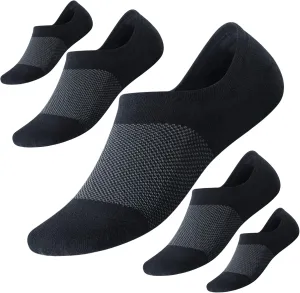 No-Show-Socks with Cushioned&Non-Slip Heel Grip for Men, Athletic Running Socks with Mesh 5 Pairs Size 7-12