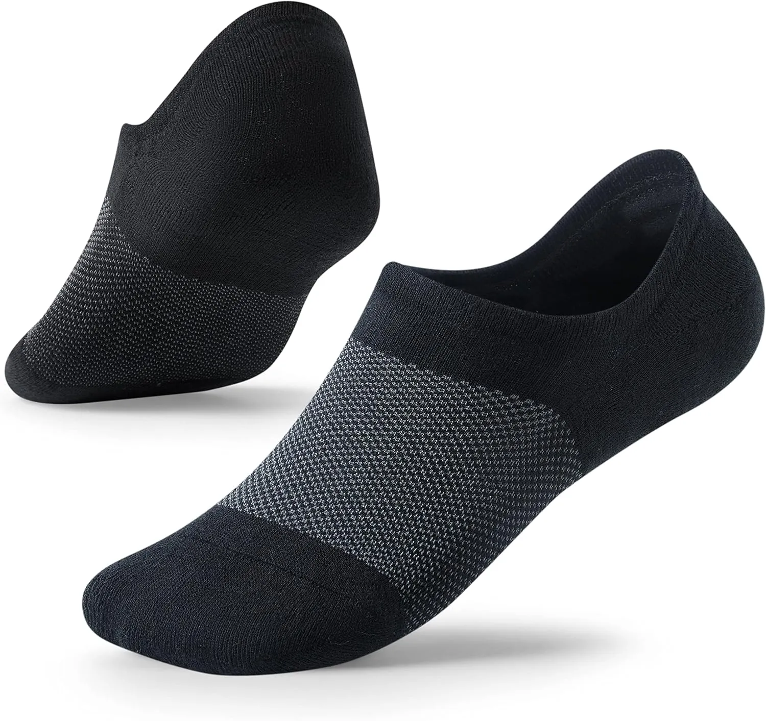 No-Show-Socks with Cushioned&Non-Slip Heel Grip for Men, Athletic Running Socks with Mesh 5 Pairs Size 7-12