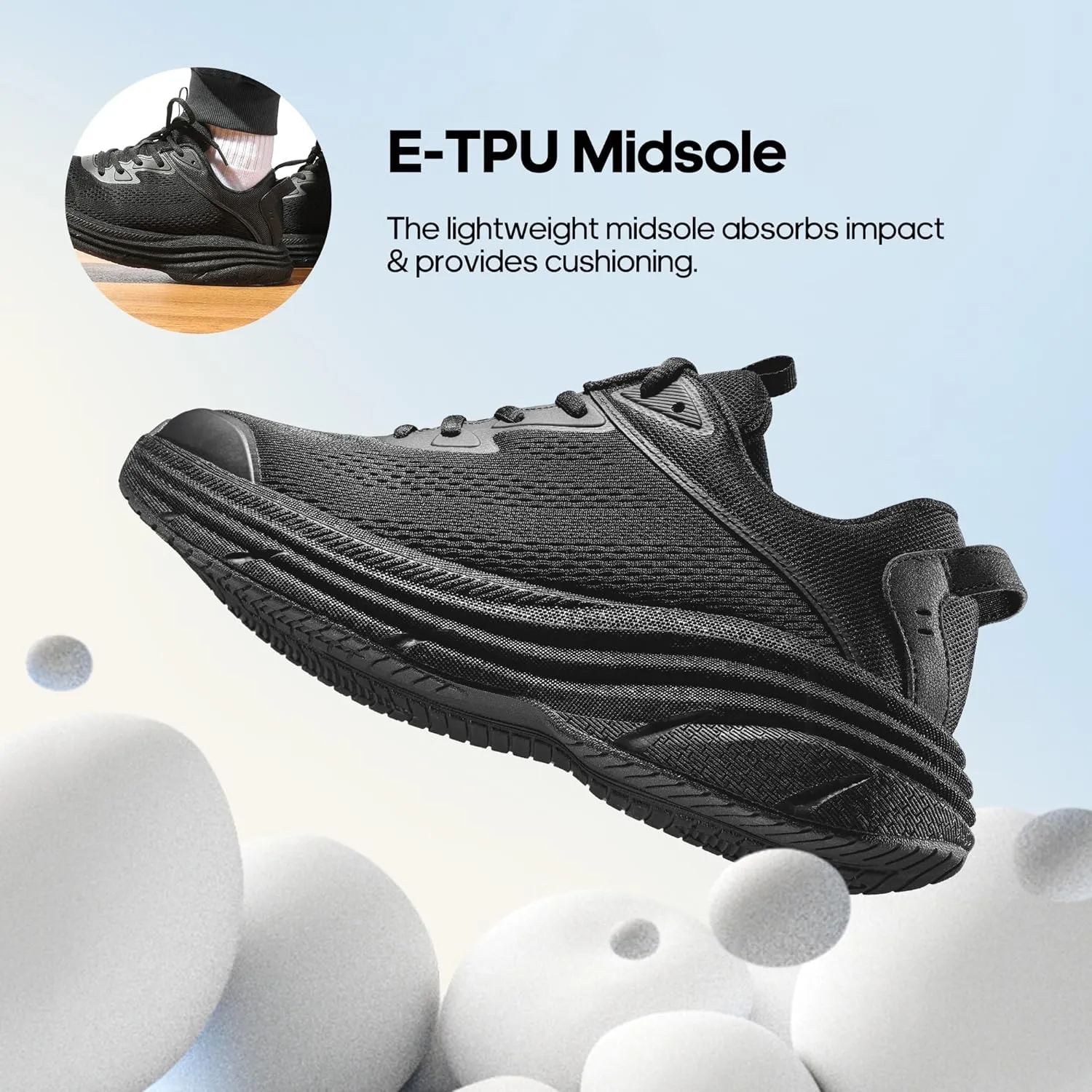 NORTIV 8 Men's Running Shoes, Comfortable Cushioning Sneakers, Breathable Non Slip Tennis Walking Athletic Footwear for Gym Workout Jogging