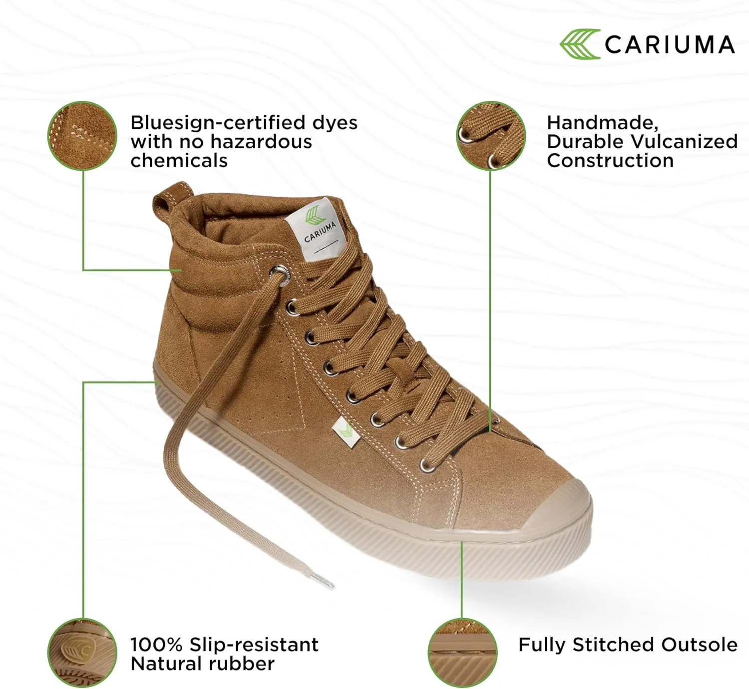 OCA High Suede Sneakers, Comfortable Shoes for & Women, Lightweight & Sustainable, Versatile Casual Footwear with 100% Vegan Insoles, Rubber