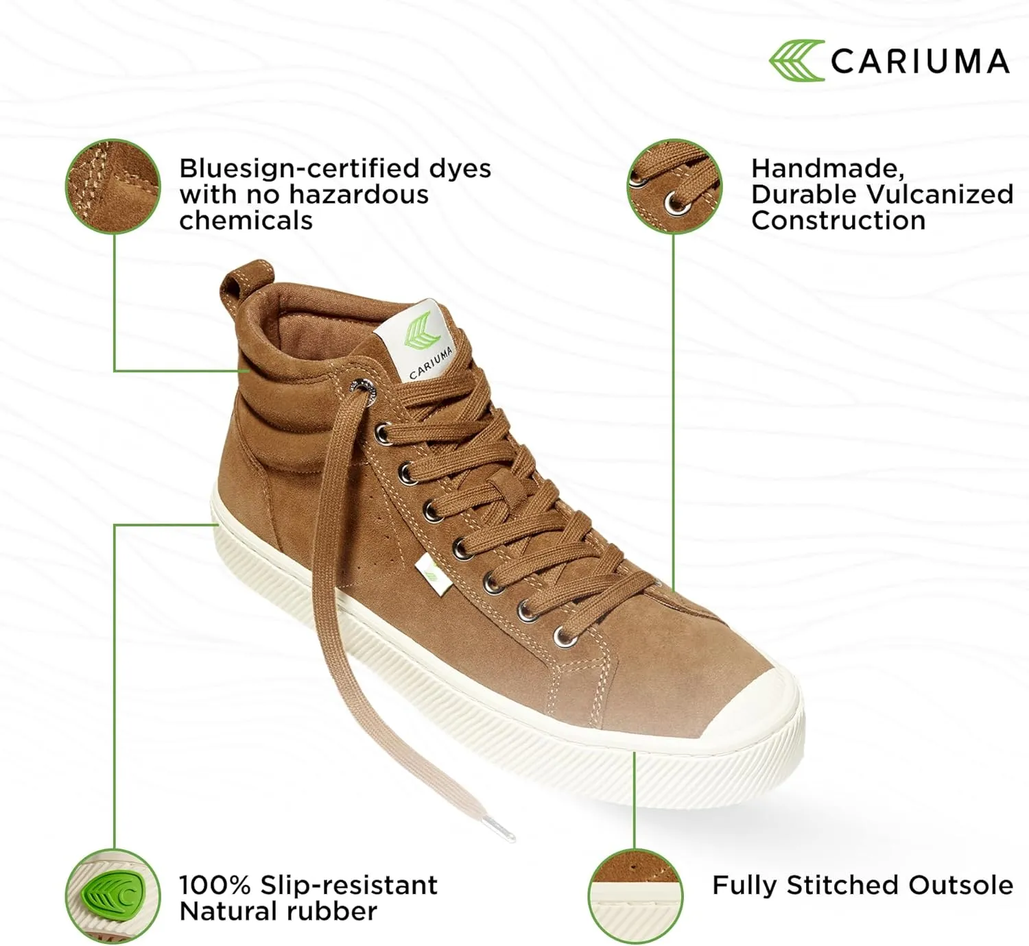 OCA High Suede Sneakers, Comfortable Shoes for Men, Lightweight & Sustainable, Versatile Casual Footwear with 100% Vegan Insoles, Rubber