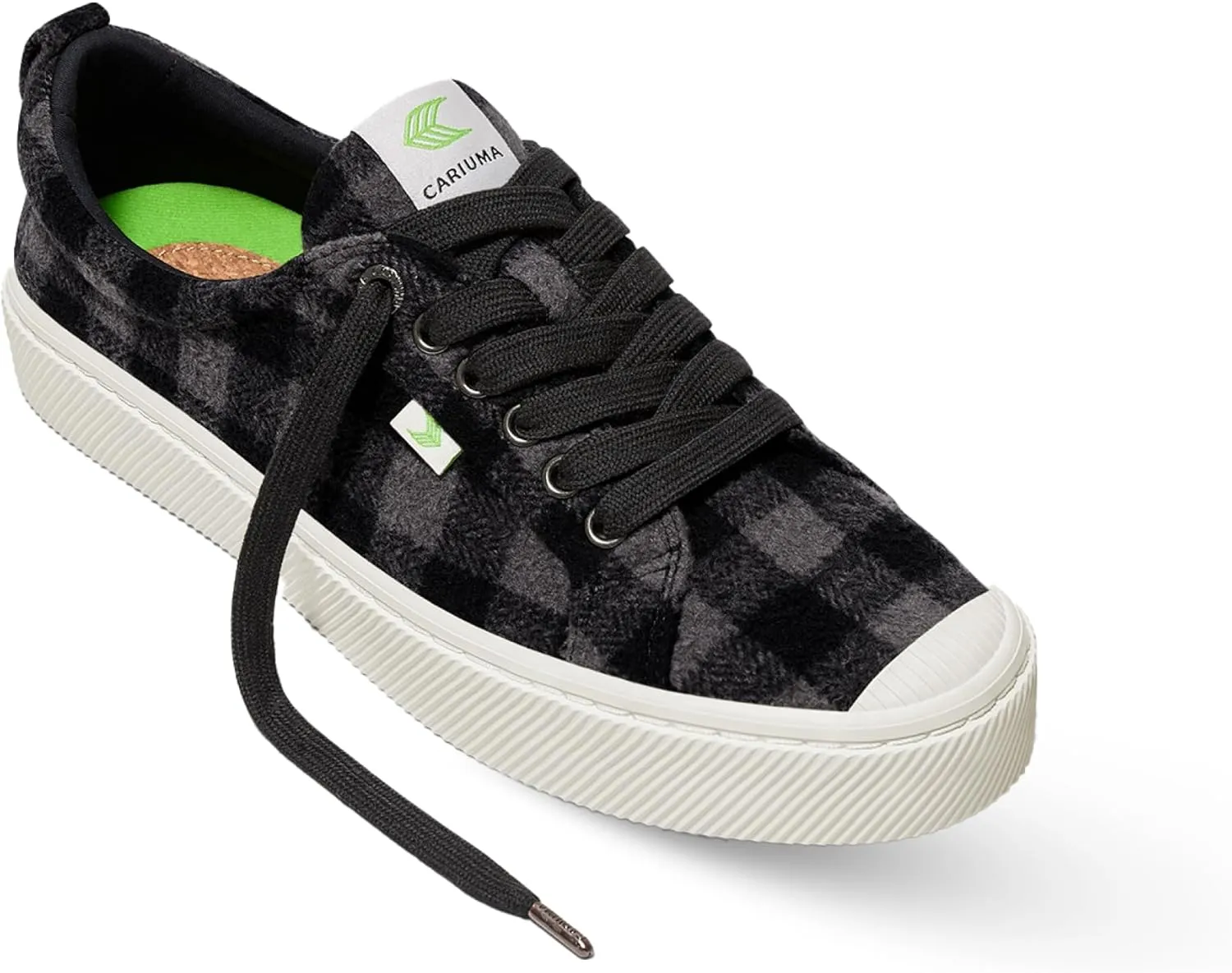 OCA Low Plaid Sneakers, Comfortable Shoes for Women, Lightweight & Sustainable, Versatile Casual Footwear with 100% Vegan Insoles, Rubber