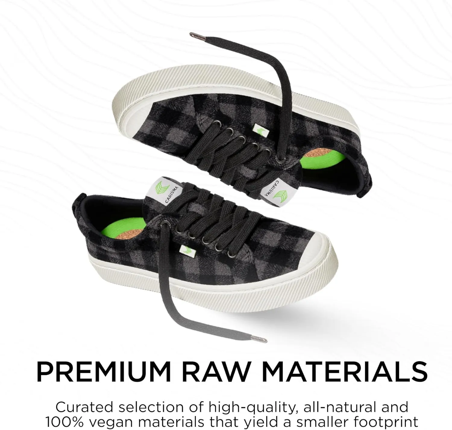 OCA Low Plaid Sneakers, Comfortable Shoes for Women, Lightweight & Sustainable, Versatile Casual Footwear with 100% Vegan Insoles, Rubber