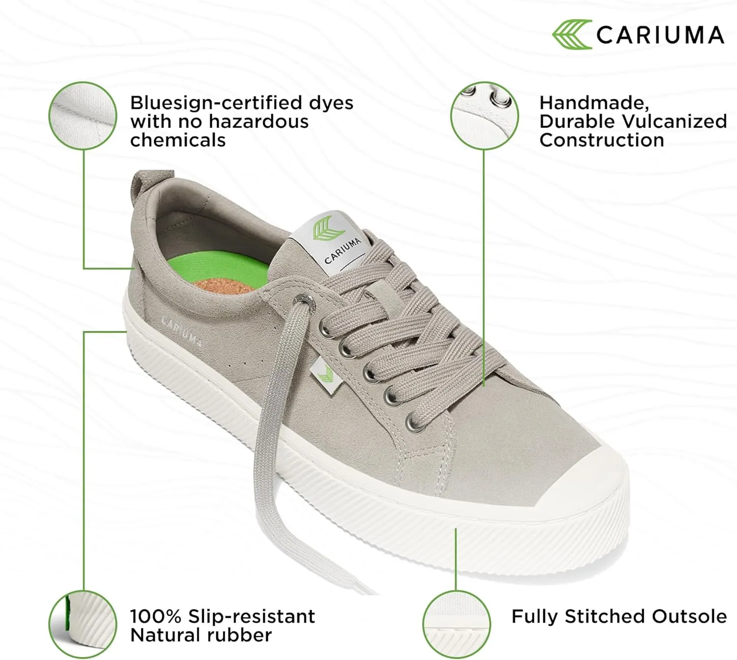 OCA Low Suede Sneakers, Comfortable Shoes for Women, Lightweight & Sustainable, Versatile Casual Footwear with 100% Vegan Insoles, Rubber