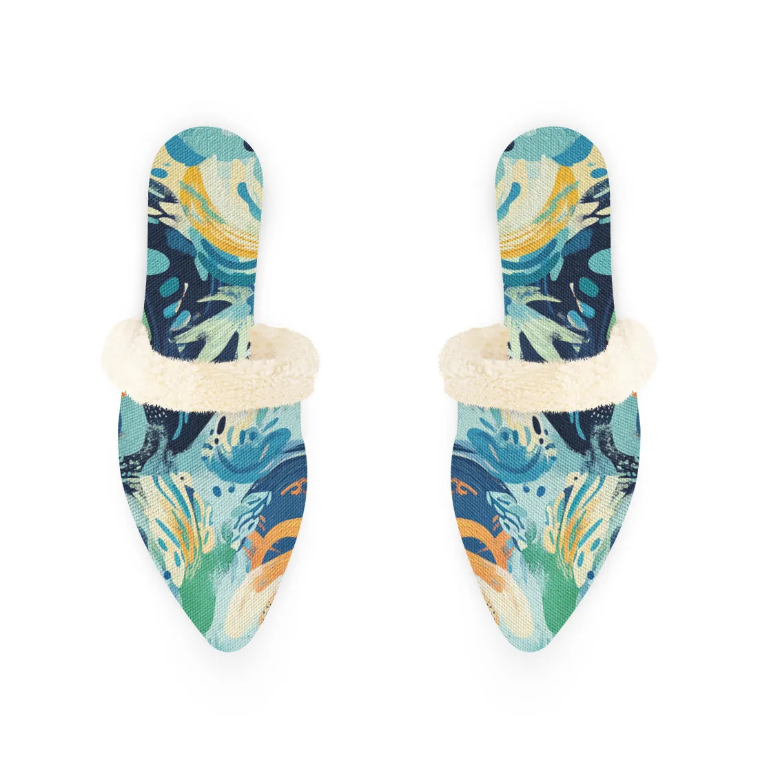 Ocean Breeze Fur-Lined Mules