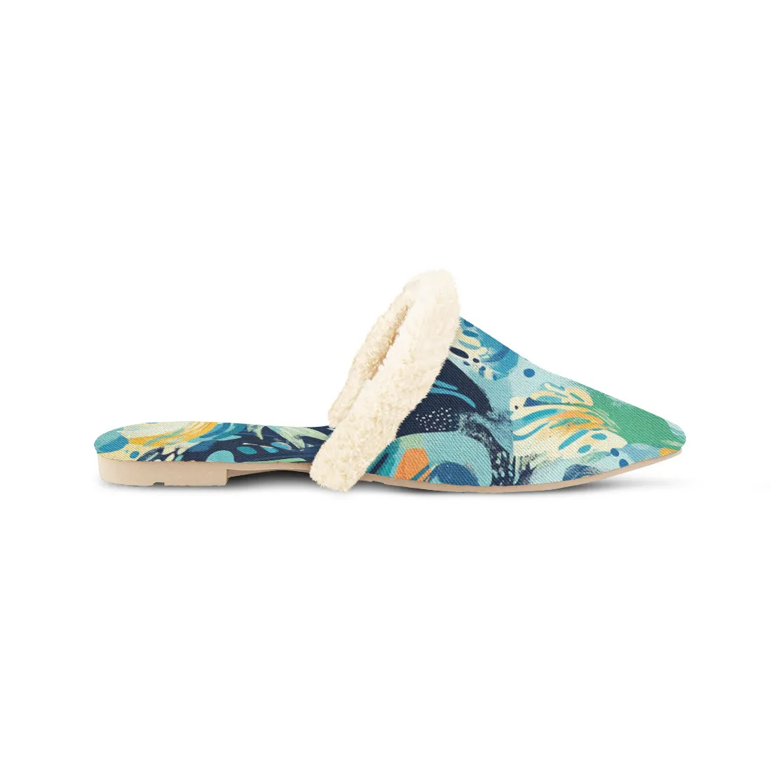 Ocean Breeze Fur-Lined Mules