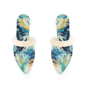 Ocean Breeze Fur-Lined Mules