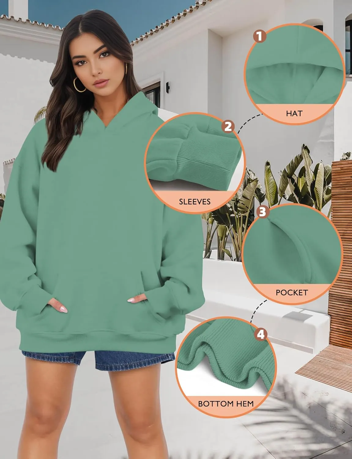 Oversized Hoodies for Women, Long Sleeve Fleece Womens Sweatshirt with Pocket Pullover Fall Outfits Winter Clothes