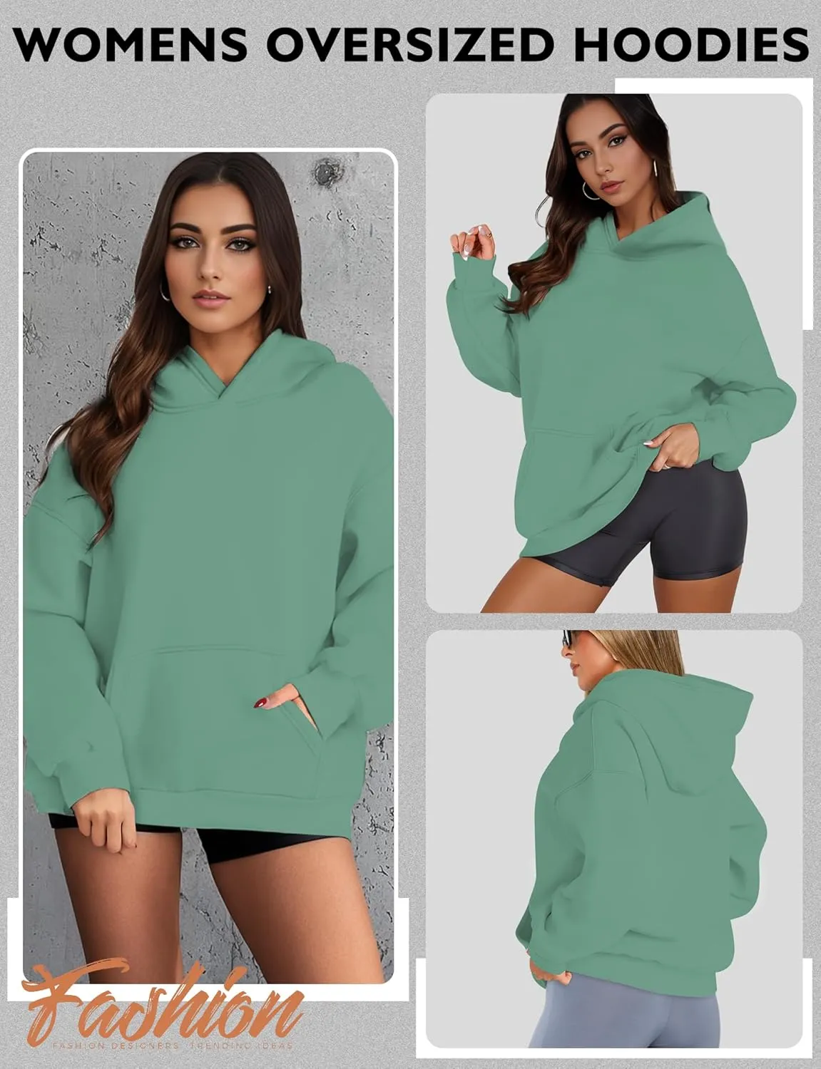 Oversized Hoodies for Women, Long Sleeve Fleece Womens Sweatshirt with Pocket Pullover Fall Outfits Winter Clothes