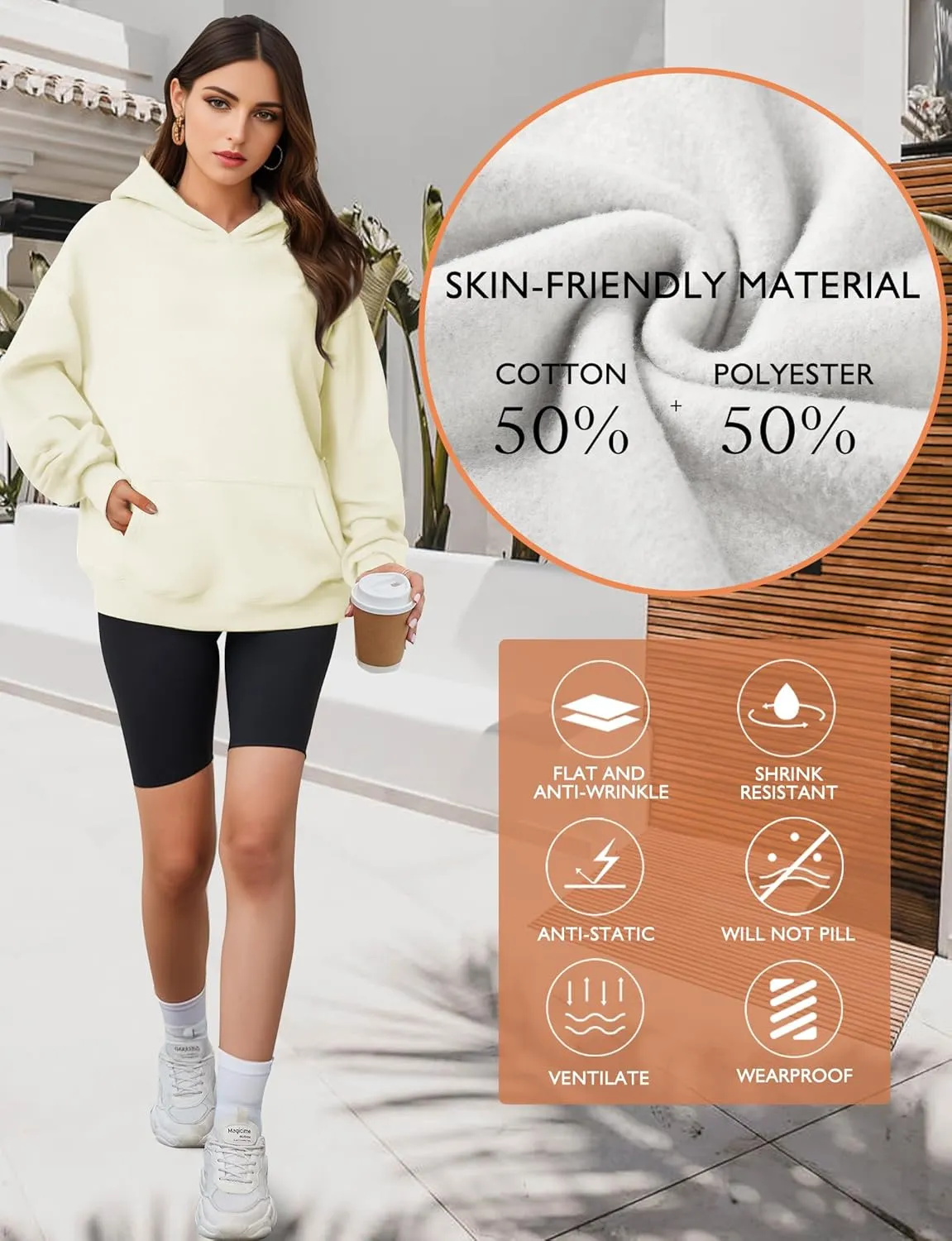 Oversized Hoodies for Women, Long Sleeve Fleece Womens Sweatshirt with Pocket Pullover Fall Outfits Winter Clothes