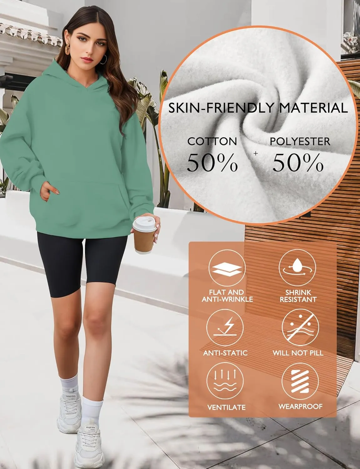 Oversized Hoodies for Women, Long Sleeve Fleece Womens Sweatshirt with Pocket Pullover Fall Outfits Winter Clothes