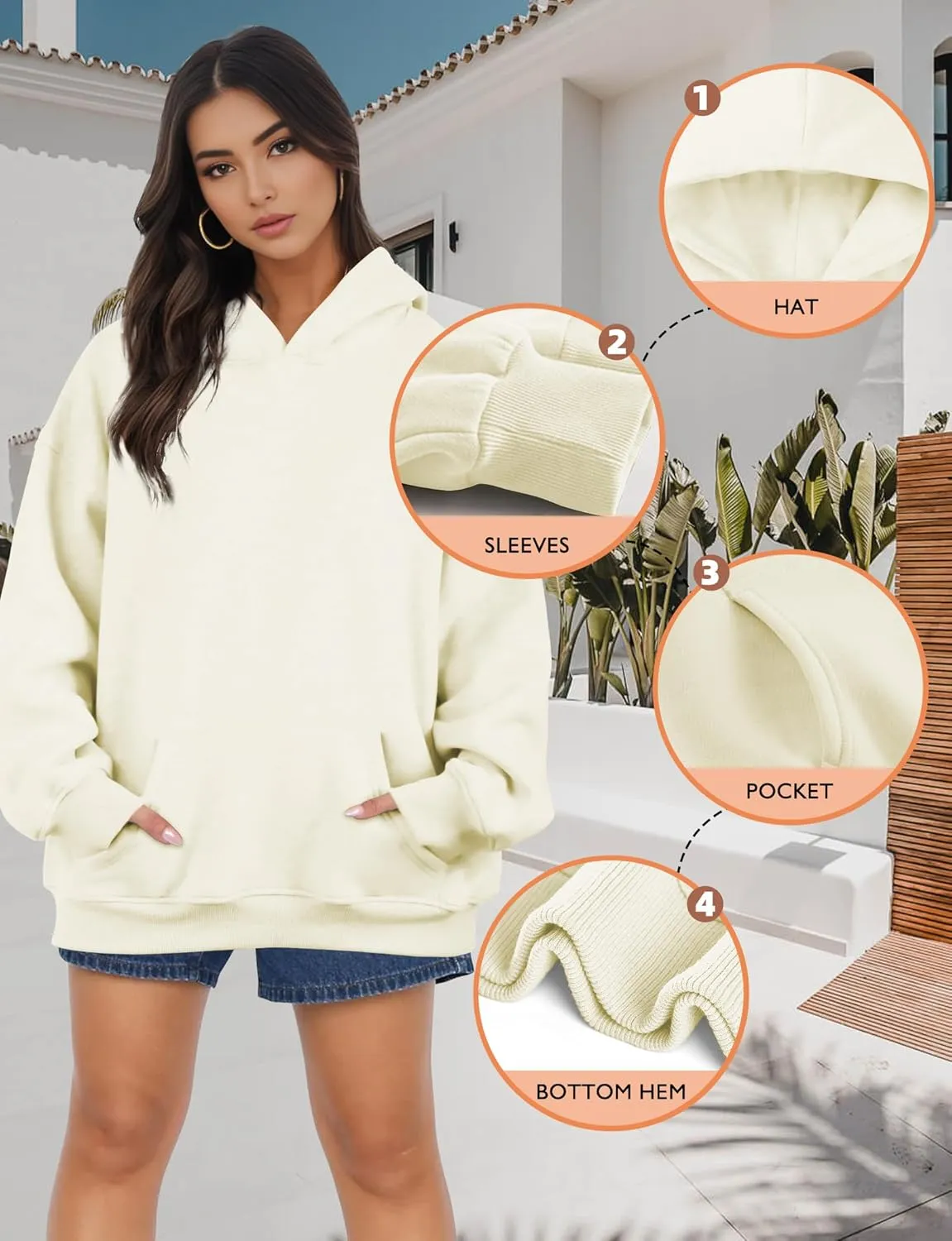 Oversized Hoodies for Women, Long Sleeve Fleece Womens Sweatshirt with Pocket Pullover Fall Outfits Winter Clothes