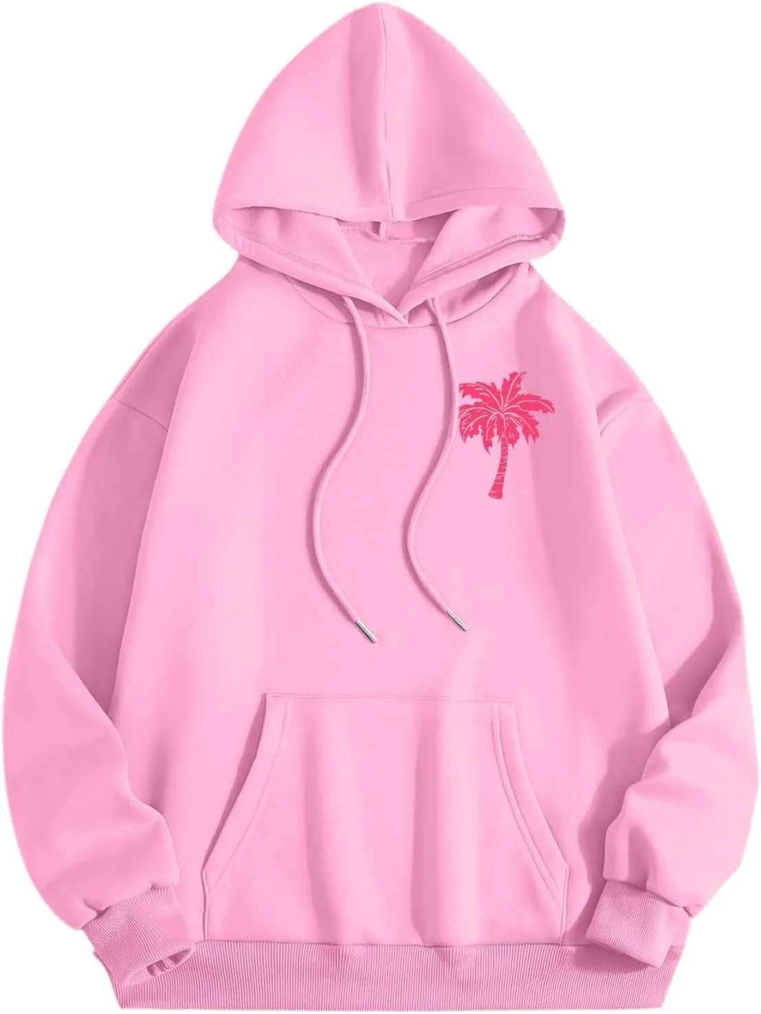 Pink Preppy Sweatsuits Women 2 Piece Outfit Graphic Pink Hoodie Jogger Pants Machting Lounge Sets Tracksuit 2024