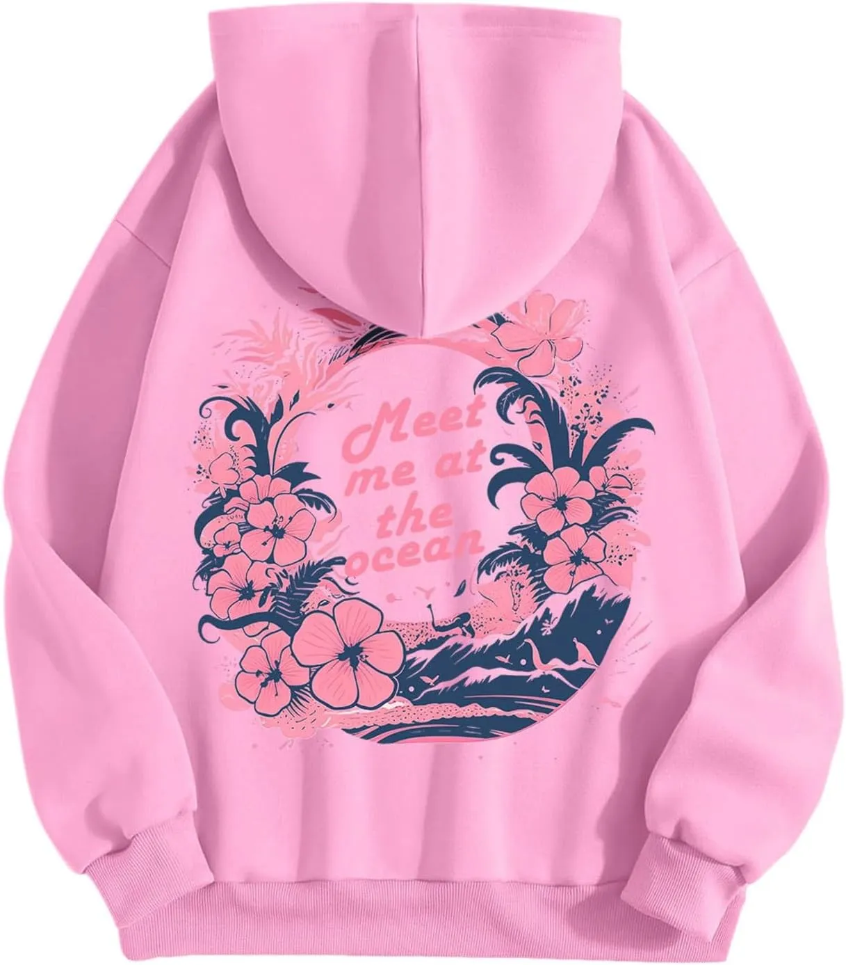 Pink Preppy Sweatsuits Women 2 Piece Outfit Graphic Pink Hoodie Jogger Pants Machting Lounge Sets Tracksuit 2024