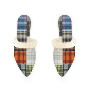 Plaid Perfection Fur-Lined Mules