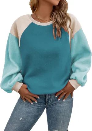Plus Size Sweatshirts for Women Oversized Colorblock Pullover Tops 1X-5X