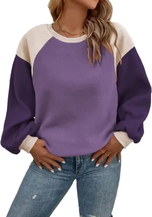 Plus Size Sweatshirts for Women Oversized Colorblock Pullover Tops 1X-5X