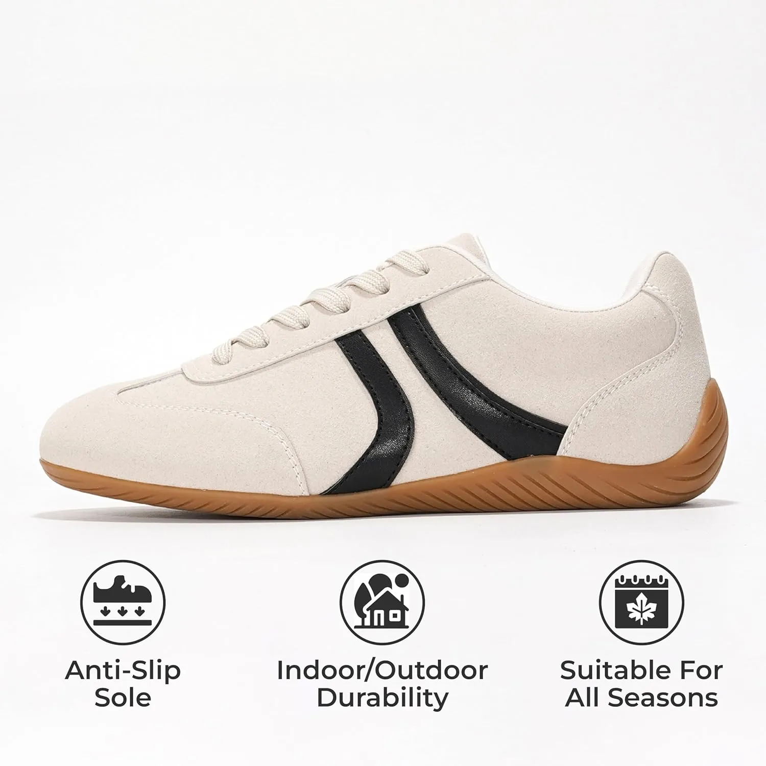 Project Cloud Ballerina Sneakers for Women – Comfortable Lace-Up Womens Shoes with Memory Foam – Lightweight Vegan Leather Women Footwear – All-Day Women's Fashion Sneakers for 2025 (Goal)