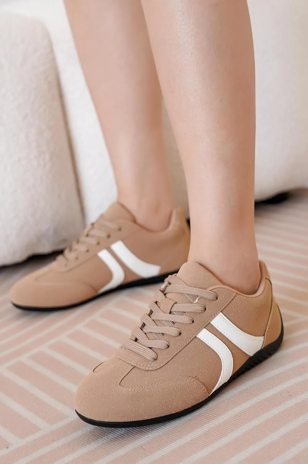 Project Cloud Ballerina Sneakers for Women – Memory Foam Lace-Up Womens Shoes – Lightweight & Non Slip Womens Shoes Casual – All-Day Women's Fashion Sneakers for 2025 (Goal)