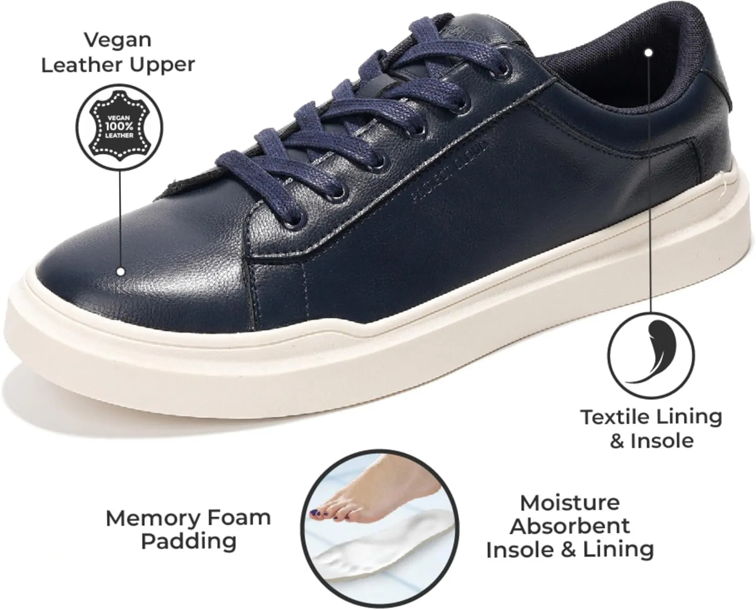 Project Cloud Mens Sneakers – Memory Foam Men's Fashion Sneakers – Lightweight and Non Slip Laced-Up Casual Men Shoes - Perfect Men Casual Shoes for All-Day Wear (Tilton)